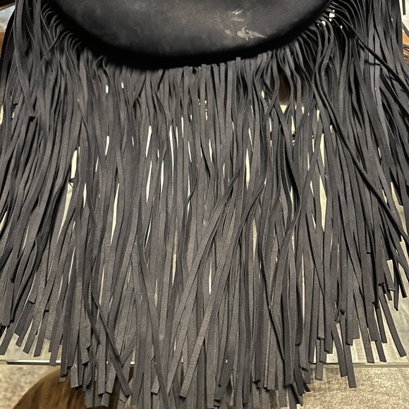 Tory Burch Blue Suede Fringe Bag - Picture 4 of 7